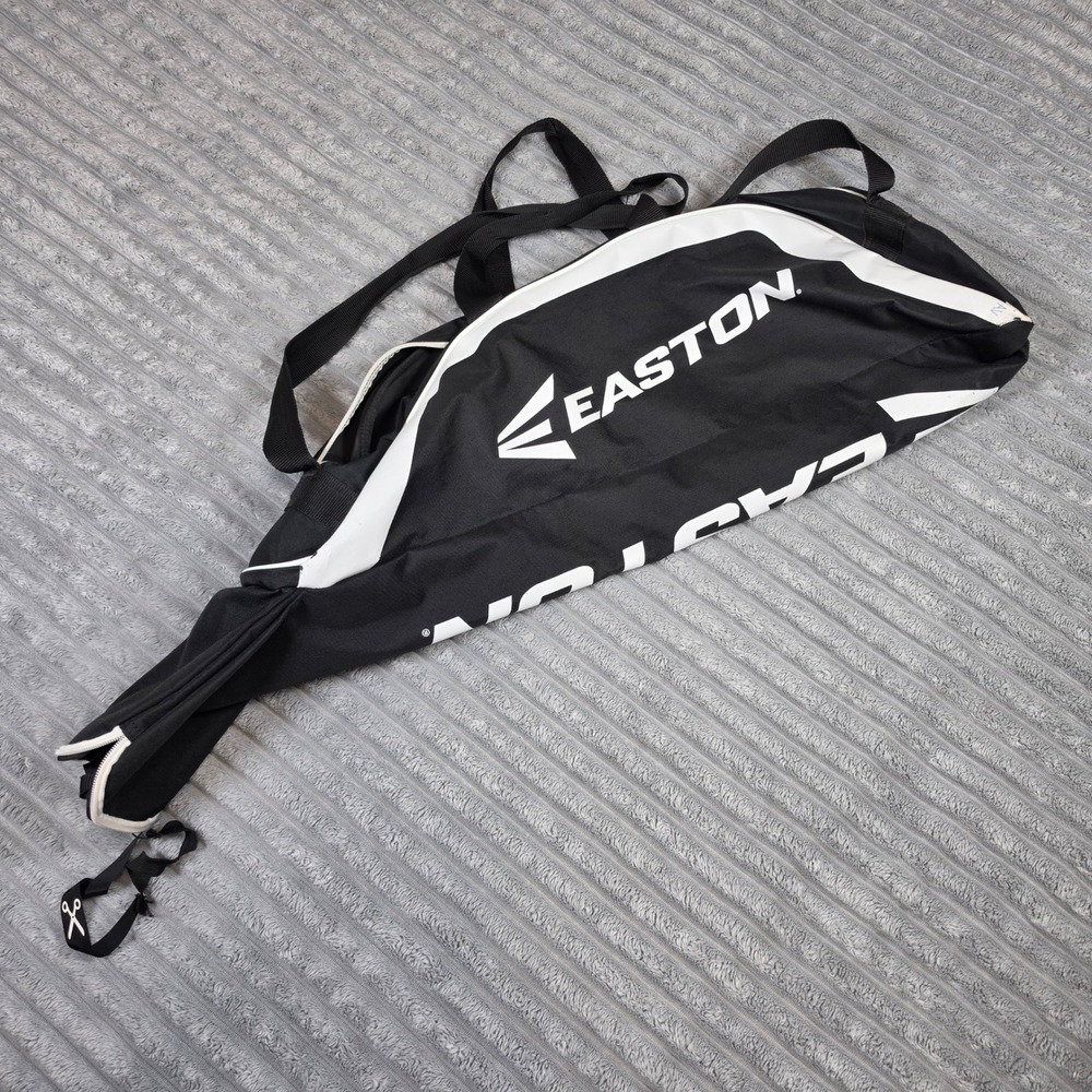 Easton Baseball Softball Bat Bag Black White Equipment Gear Bag with Fence Hook